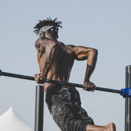 Fit African American Working Out Outside